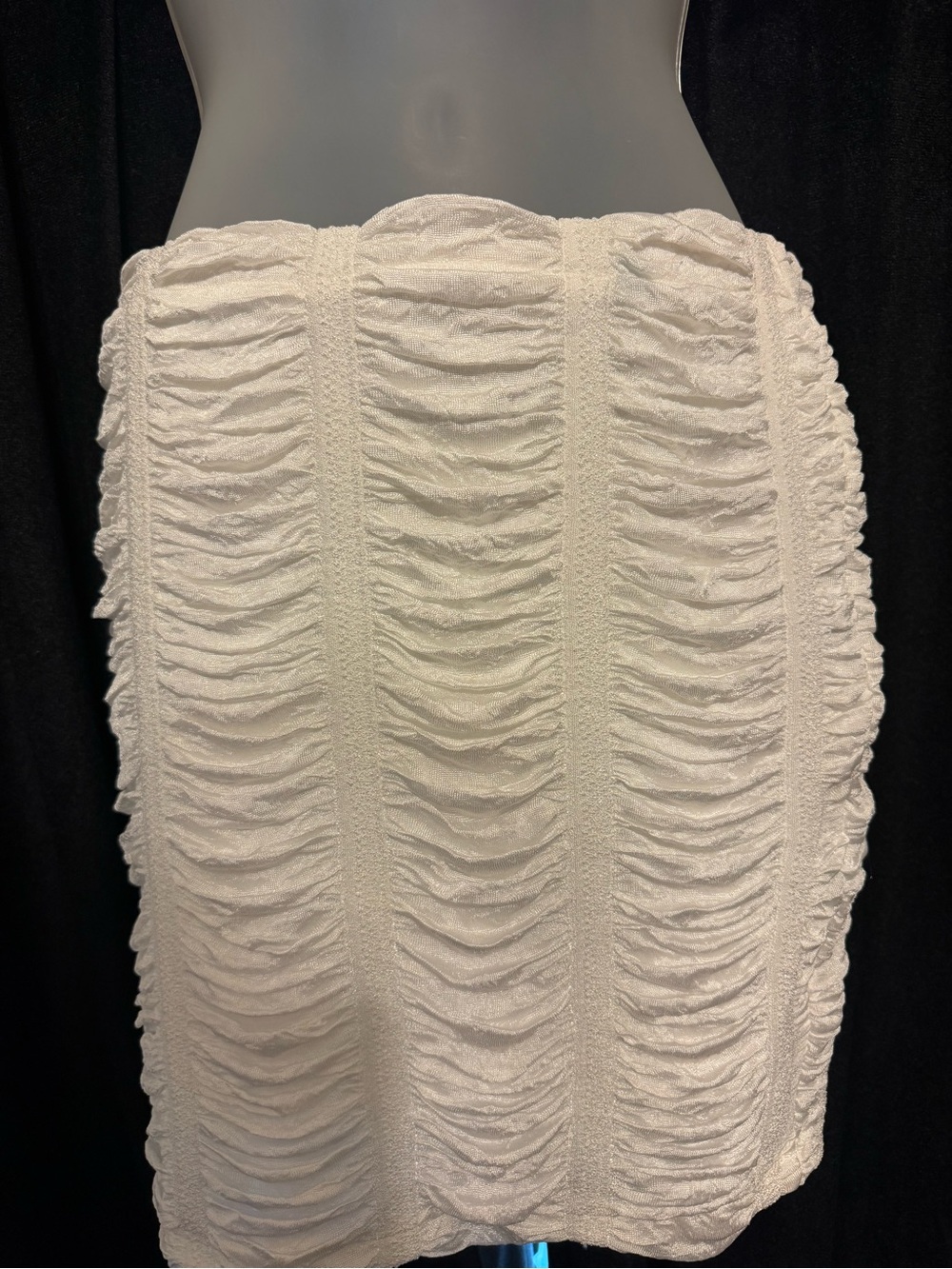 SHEIN White Ruched Textured Pencil Skirt